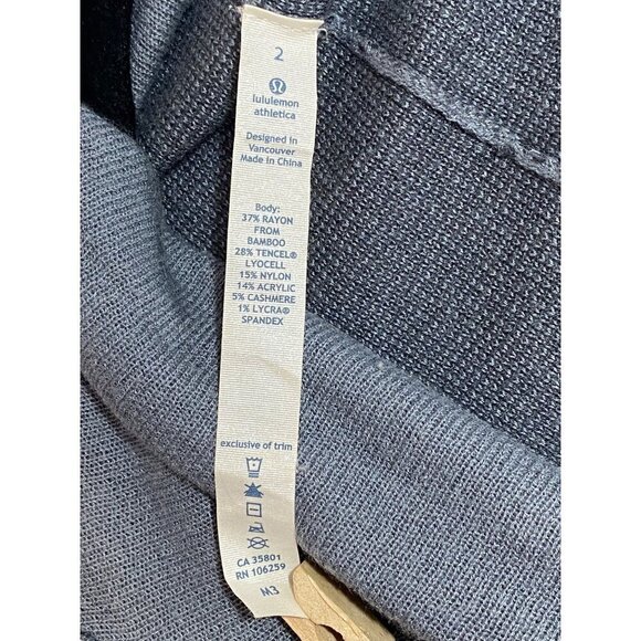 Lululemon Reflection Heather Gray Open Cardigan Wrap High Low Hem Women's Size 2 - Picture 3 of 9